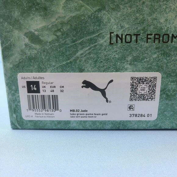 Puma MB.02 Mens Size 14 Lamelo Ball Lunar New Year Jade Green Gold 378284-01 main image 11
